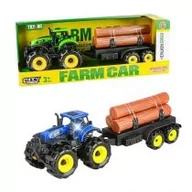 Samochody i pojazdy dla dzieci - Traktor rolniczy z przyczepą z drewnem - miniaturka - grafika 1