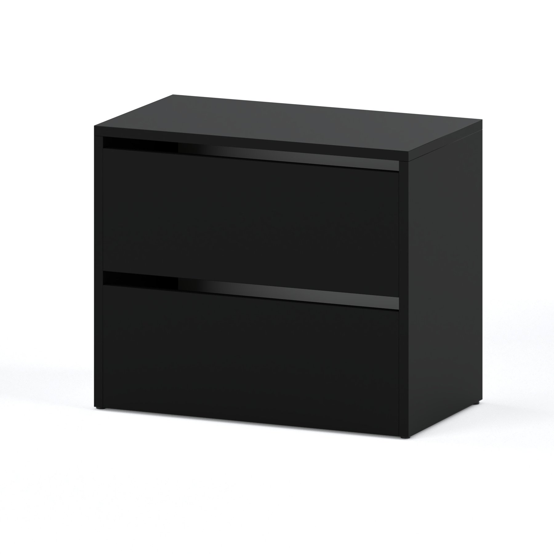 STIV Möbel Szafka na buty, stojak na buty z 2 składanymi klapami na ok. 8 par butów 60 x 50 x 36 cm Szafka na buty, czarny matowy