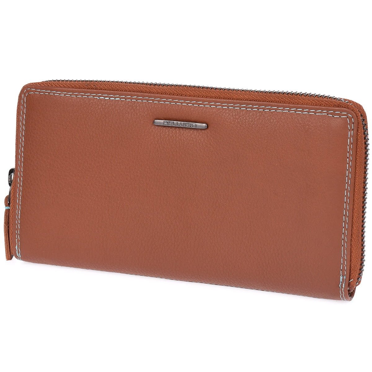 Kolorowy długi portfel skórzany damski Bellugio - wielbłądzi