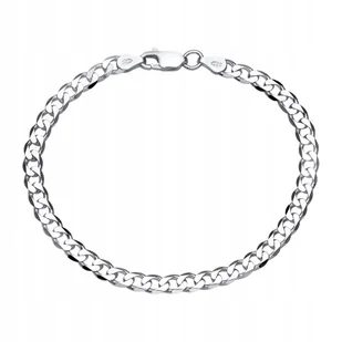 Srebrna Bransoletka Męska Srebro 925 Pancerka 4,5Mm Diamentowana + Gratis - Bransolety męskie - miniaturka - grafika 1