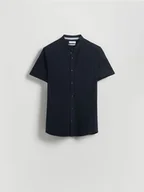 Koszule męskie - Reserved - Koszula super slim fit ze stójką - granatowy - miniaturka - grafika 1