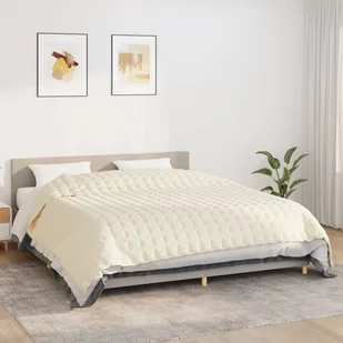 Vidaxl Koc Obciążeniowy, Kremowy, 235X290 Cm, 11 Kg, Tkanina - Koce - miniaturka - grafika 1