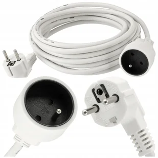 Przedłużacz Sieciowy Z Uziemieniem 1 Gniazdo 5M Biały Budowlany 2500W - Przedłużacze i rozgałęźniki - miniaturka - grafika 1