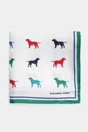 Krawaty i muchy męskie - Biała poszetka w kolorowy motyw Labradora 00017A00ZSA - miniaturka - grafika 1