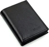 Portfele - Solier Portfel męski skórzany SOLIER czarny - miniaturka - grafika 1