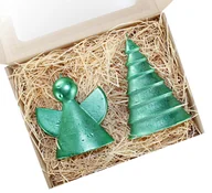 Świece - Świece świąteczne prezent choinka anioł art zielon - miniaturka - grafika 1