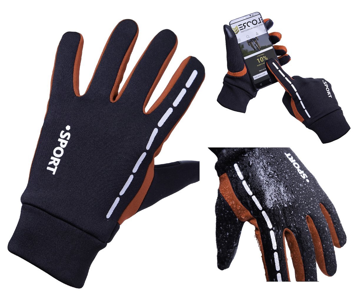 Rękawiczki rowerowe Ercole L czarny + PORADNIK ZDROWEGO ŻYCIA ERCOLE