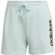 Spodenki damskie - Spodenki damskie adidas Essentials Slim Logo Shorts turkusowe HE9363 XL - miniaturka - grafika 1