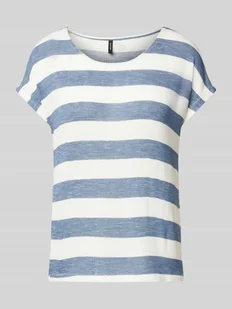 T-shirt o kroju relaxed fit z mieszanki wiskozy model ‘WIDE STRIPE’ - Koszulki i topy damskie - miniaturka - grafika 1