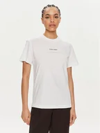 Koszulki i topy damskie - Calvin Klein T-Shirt Multi Logo K20K207215 Biały Regular Fit - miniaturka - grafika 1