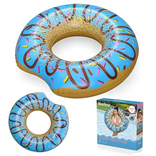 Bestway Koło plażowe do pływania niebieski Donut 107cm - Materace dmuchane i koła do pływania - miniaturka - grafika 1