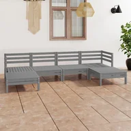 Meble ogrodowe - vidaXL 6-cz zestaw mebli wypoczynkowych do ogrodu szary sosnowy 3083336 - miniaturka - grafika 1