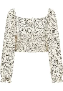 LIBBI Damska koszulka z długim rękawem 12015973-LI01, biało-czarna, M, biały czarny, M - Koszulki i topy damskie - miniaturka - grafika 1