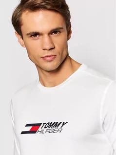 Koszulki męskie - Tommy Hilfiger T-Shirt Logo MW0MW21098 Biały Slim Fit - grafika 1