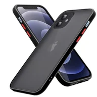 Etui i futerały do telefonów - Pokrowiec Etui Do Apple iPhone 12 MINI w Matowe Czarno - Czerwone Guziki TPU Hard Case Obudowa Ochronny Cadorabo - miniaturka - grafika 1
