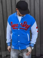 Bluzy męskie - Bluza męska rozpinana niebieska Dstreet BX5447-L - miniaturka - grafika 1