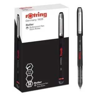 Pióro kulkowe 0.5mm czarne (12szt) - Rotring - Pióra kulkowe - miniaturka - grafika 1