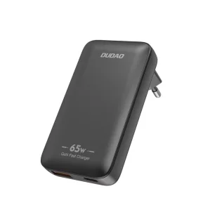 Ładowarka sieciowa podróżna GaN Dudao 65W USB-C/USB-A PD EU/US – czarna - Ładowarki do telefonów - miniaturka - grafika 1