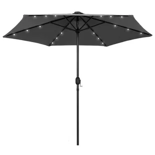 vidaXL Parasol ogrodowy z LED i aluminiowym słupkiem, 270 cm, antracyt vidaXL - Parasole ogrodowe - miniaturka - grafika 1