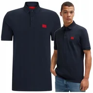 Koszulki męskie - HUGO POLO MESKA KOSZULKA GRANATOWA BOSS SLIM FIT ELEGANCKA R.L - miniaturka - grafika 1