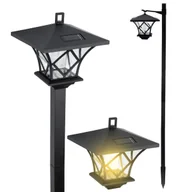 Lampy ogrodowe - Lampa Solarna Ogrodowa LED RIBES Latarnia Zewnętrzna 150cm LUMILED - miniaturka - grafika 1