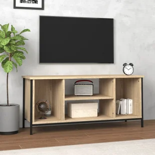 vidaXL Szafka pod TV, dąb sonoma, 102x35x45 cm materiał drewnopochodny - Szafki RTV - miniaturka - grafika 1