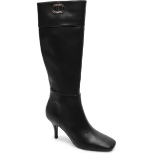 TWINSET Kozaki na szpilce z dodatkiem skóry - Kozaki damskie TWINSET Kozaki na szpilce z dodatkiem skóry - Kozaki damskie - miniaturka - grafika 1