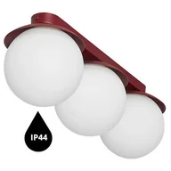 Lampy sufitowe - Łazienkowy plafon Kuul KLB340S0 kulisty szklany IP44 biały bordowy - miniaturka - grafika 1
