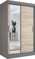 Szafy - MKPOL Szafa przesuwna MODUO COMFORT 120 antracyt/dąb sonoma z lustrem po lewej - miniaturka - grafika 1