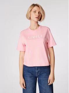 Koszulki i topy damskie - Simple T-Shirt TSD501 Różowy Relaxed Fit - grafika 1