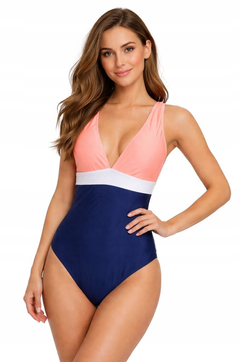 MODELUJĄCY STRÓJ KĄPIELOWY DAMSKI JEDNOCZĘŚCIOWY – WYSZCZUPLAJĄCY, V-DEKOLT