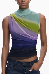 ZIELONY TANK TOP DAMSKI DESIGUAL - Koszulki i topy damskie - miniaturka - grafika 1