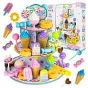 Zabawy w naśladowanie dorosłych - Patera Dla Dzieci Duży Zestaw Przekąski Ciastka Cukierki Lody Lizaki 44El - miniaturka - grafika 1