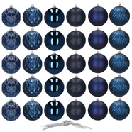 Bombki choinkowe 8 cm 30 szt. granatowe zestaw świąteczny CA0873