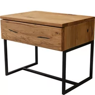 Szafki nocne - Szafka Nocna I Drewniana z Dzikiego Dębu BE-0582-1011 G+K Meble Dąb Dziki Olejowany, Czarny - miniaturka - grafika 1