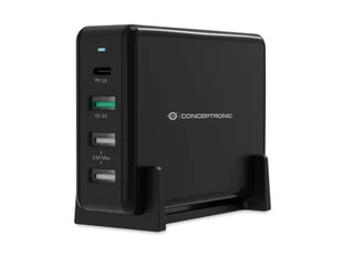 Conceptronic OZUL01B ładowarka do urządzeń przenośnych Uniwersalne Czarny Prąd przemienny Szybkie ładowanie Wewnętrzna - Ładowarki do telefonów - miniaturka - grafika 1