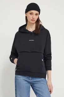 Converse bluza damska kolor czarny z kapturem z aplikacją - Bluzy damskie - miniaturka - grafika 1