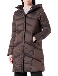 Płaszcze damskie - Geox Damski płaszcz ADRYA Down Coat, ciemny pinecone brąz, 52 - grafika 1