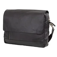 Torby na laptopy - Alassio FB2047035 - fixbag torba na ramię ORO z Klickfix kompaktowa szyna kieszonkowa na rower, torba na laptopa na 14 cali, torba na ramię z prawdziwej skóry, torba ok. 28 x 38 x 9,5 cm, czarna - miniaturka - grafika 1