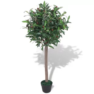 vidaXL Sztuczne drzewko laurowe z doniczką, 120 cm, zielone - Sztuczne kwiaty - miniaturka - grafika 1