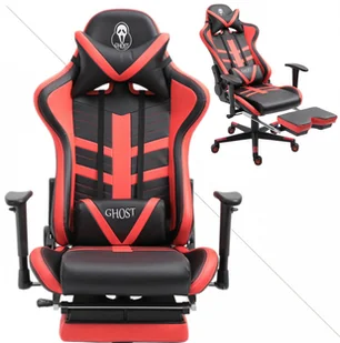 Fotel gamingowy z podnóżkiem GHOST-SIX czarno czerwony - Fotele gamingowe - miniaturka - grafika 14