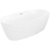 Wanny - Mexen Olea wanna wolnostojąca wzór 170 x 80 cm, biała, przelew złoty szczotkowany - 52821708000-55 - miniaturka - grafika 1