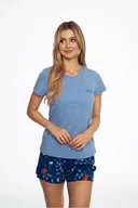 Piżamy damskie - Piżama damska Ava niebieska XXL - miniaturka - grafika 1