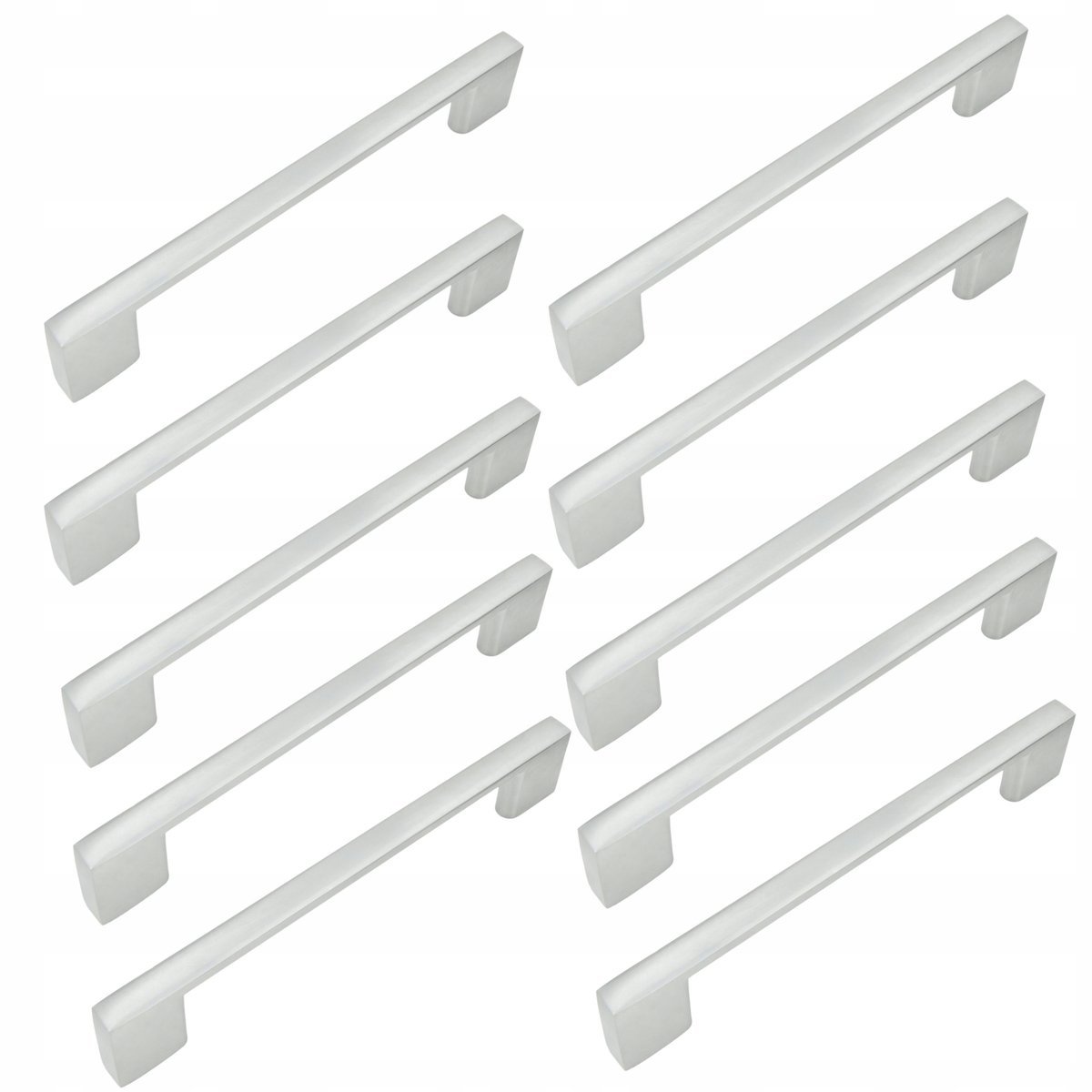10 x Uchwyt meblowy srebrny 128 mm metalowy uchwyt do szuflady do mebli kuc