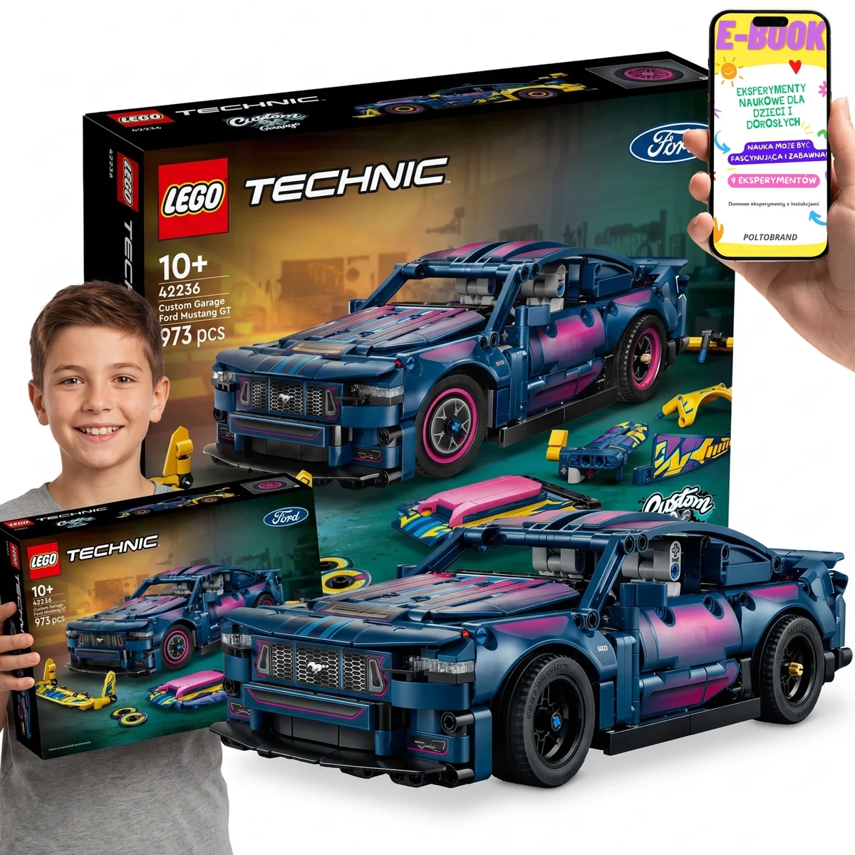 LEGO Technic Warsztat Tuningowy Ford Mustang GT 42236 • 973 el. • model 27 cm