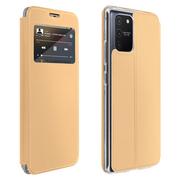 Etui i futerały do telefonów - Folio Etui z okienkiem Samsung Galaxy S10 Lite z uchwytem na kartę Podstawka wideo – złota - miniaturka - grafika 1