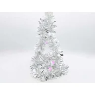 Ozdoby bożonarodzeniowe - Łańcuch choinkowy gwiazdki 9 x 200 cm srebrny - miniaturka - grafika 1