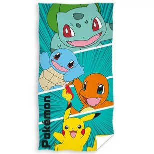Ręcznik bawełniany 70x140 Pokemony zielony - Okrycia kąpielowe dla dzieci - miniaturka - grafika 1