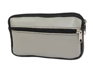 Torby męskie - Skórzane Etui Na Telefon Płaska Saszetka SZARY/CZARNY Na Pasek Z Suwakiem Polska Galanteria (PL) Na Smartfona 17,5 x 10,5 [cm] - miniaturka - grafika 1