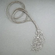 Naszyjniki - Długi naszyjnik lniany kryształ górski - miniaturka - grafika 1